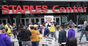protest, LA Lakers