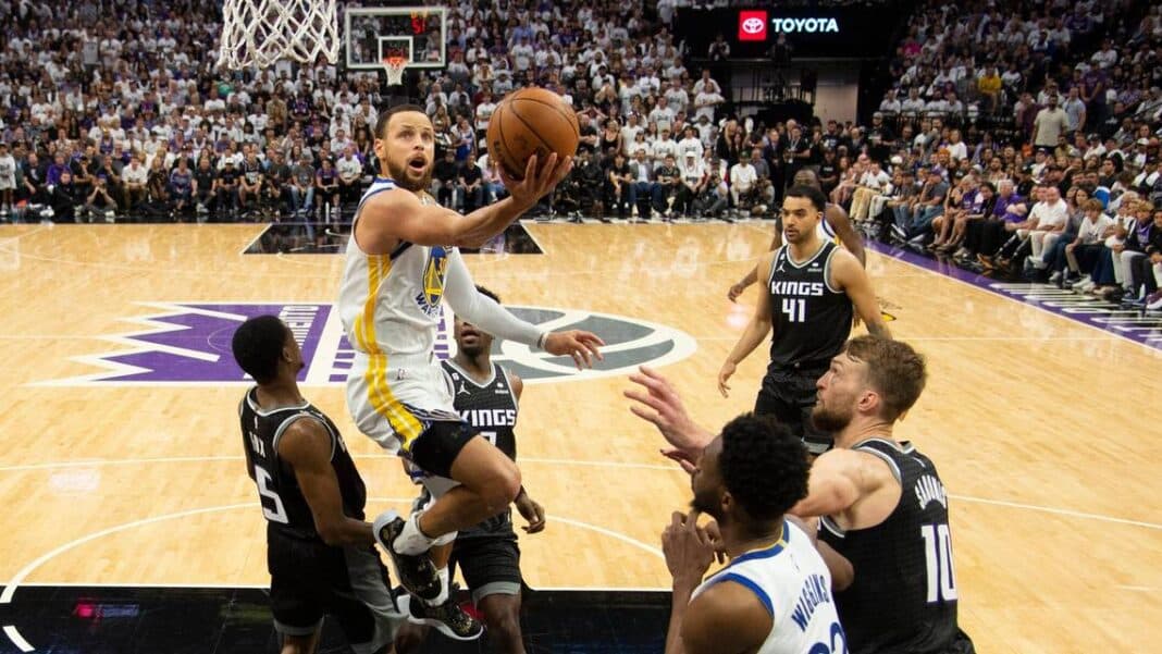 Stephen Curry, 2023 NBA Playoffs, Golden State Warriors, Sacramento Kings