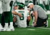 Aaron Rodgers, ankle injury, New York Jets, Monday Night Football