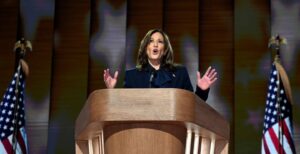 Kamala Harris accepts the Democratic presidential nomination at the Democratic National Convention.