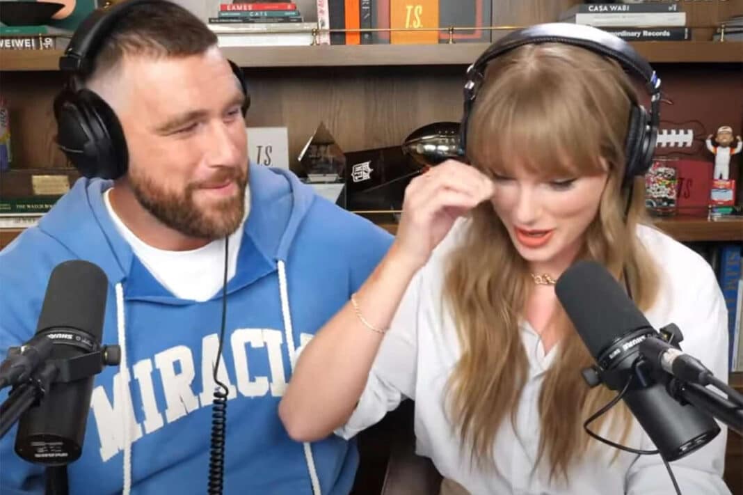 Taylor Swift Breaks Down in Tears, New Heights Podcast, Masters